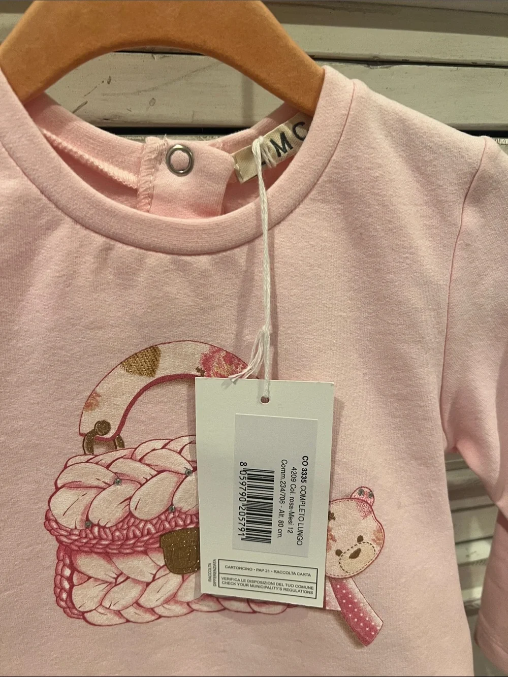EMC Baby Girl Pink Ruffle Top & Pants Set NWT 12 months